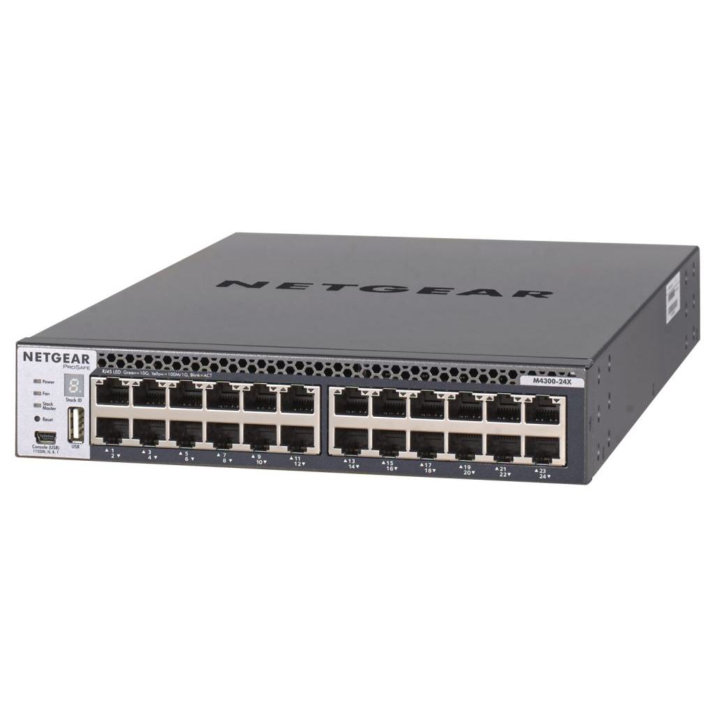NETGEAR M4300-24X Řízený L3 10G Ethernet (100/1000/10000) 1U Černá (XSM4324CS-100NES)