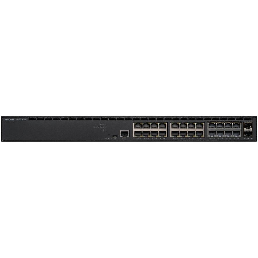 LANCOM XS-3526YUP Managed L3-Lite multi-gigabit PoE++ access switch 16x 1GE PoE+ 802.3at 8x 10GE PoE++ 802.3bt type 4 2x 25G SFP28 (61890)