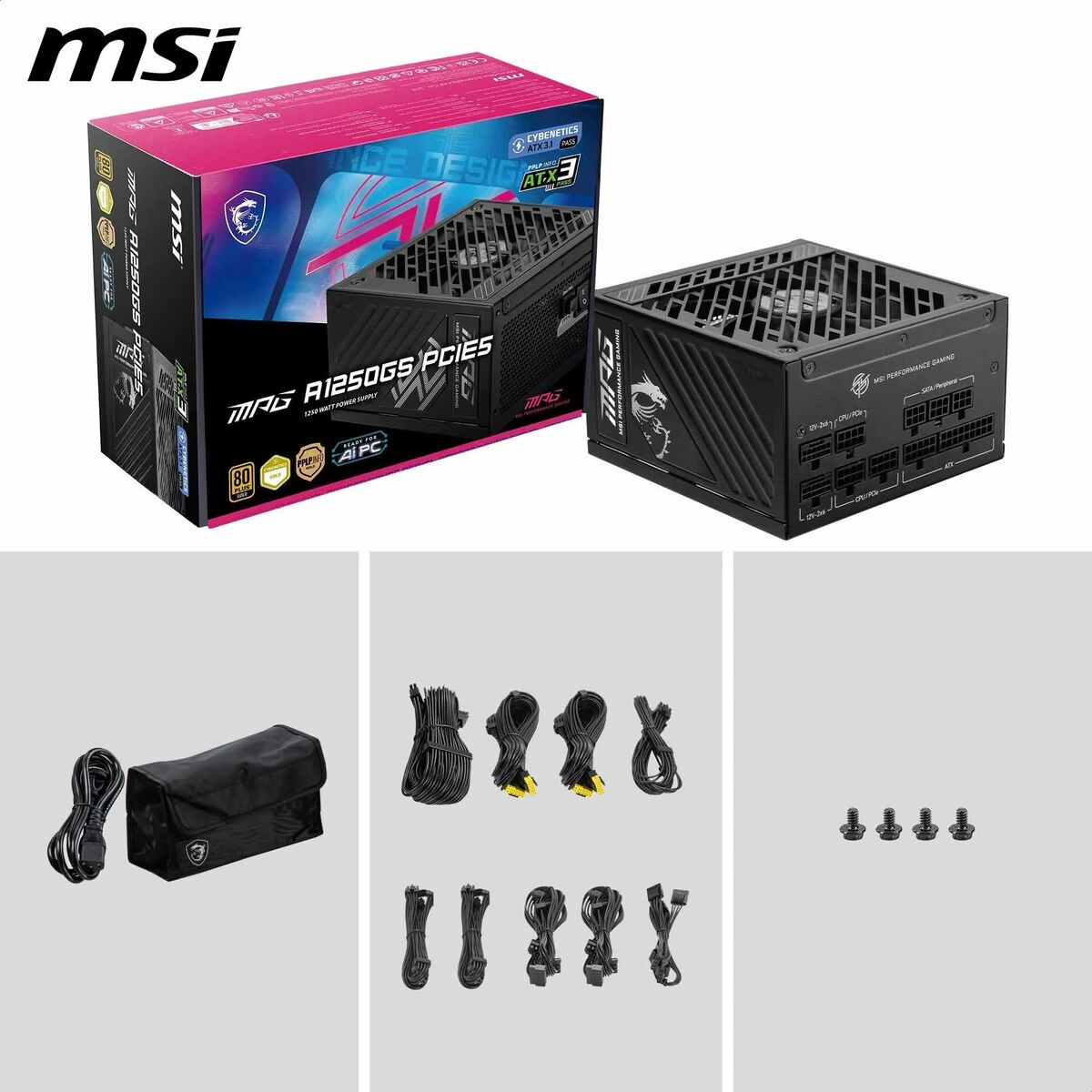 Power supply MSI 306-7ZPFX11-CE0 80 Plus Gold ATX