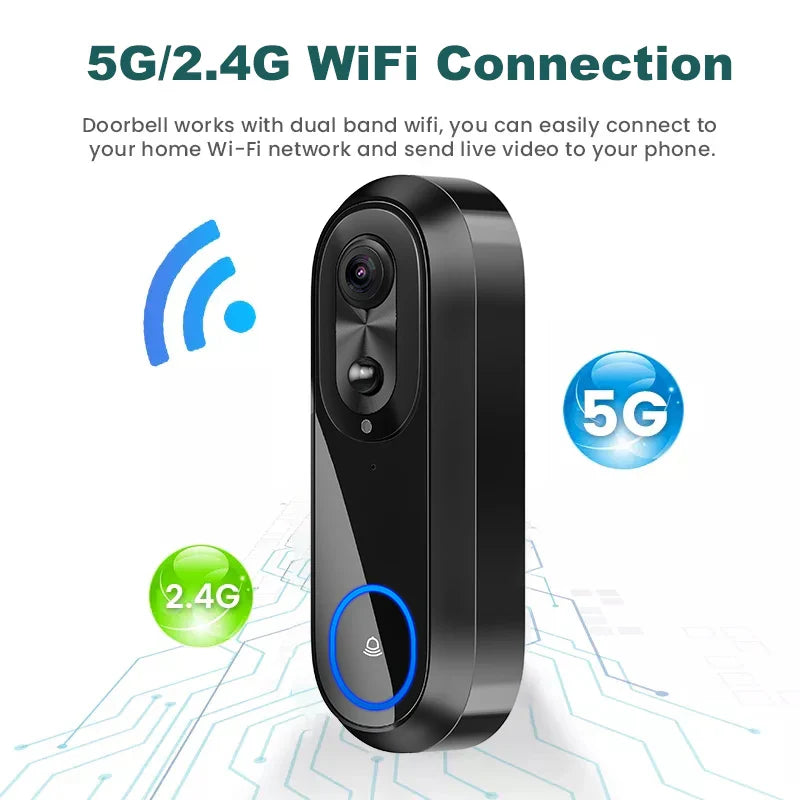 NNEOBA WiFi Video Doorbell Smart Camera (1080P)