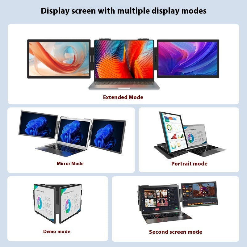 14-Inch Dual-Screen Portable Monitor for Laptop with Wall-Mounted External Display