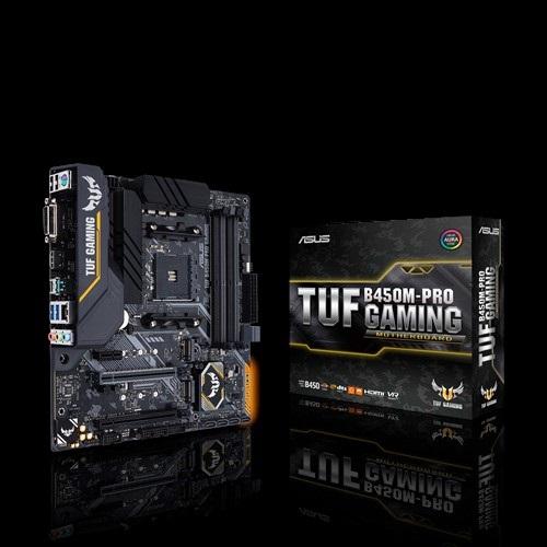 ASUS TUF B450M-PRO GAMING AM4 mATX MB, 4xDDR4 2xM.2 6xSATA Multi GPU