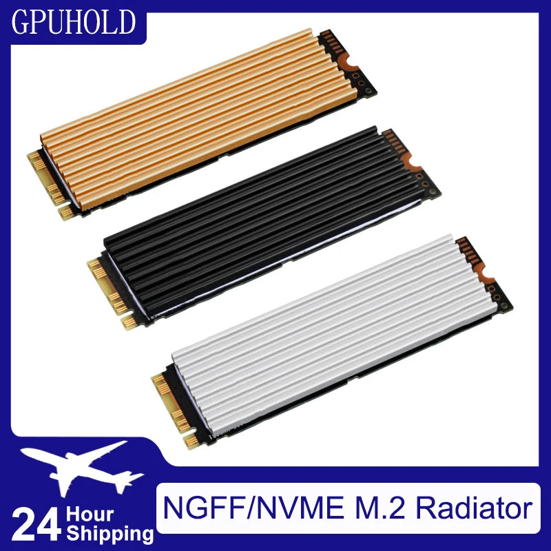 GPUHOLD Aluminum M.2 SSD Cooler Heatsink NVME NGFF 2280 SSD Cooler For