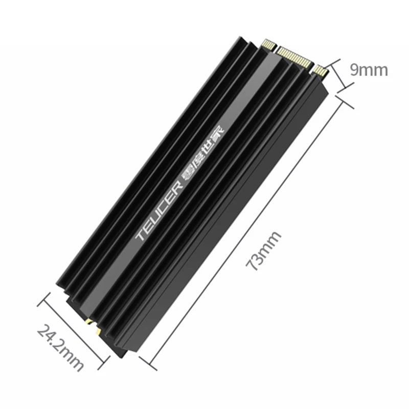 M.2 SSD NVMe Heatsink 2280 Aluminum Radiator with Thermal Pad  Solid