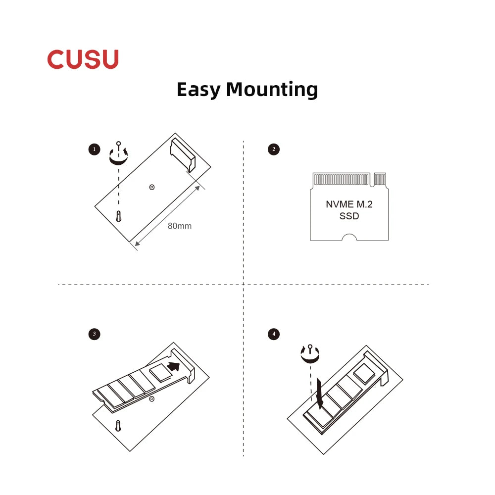 CUSU M.2 NVMe SSD – 256GB, 512GB, 1TB & 2TB PCIe 3x4 High-Speed Solid State Drive by DNiCT
