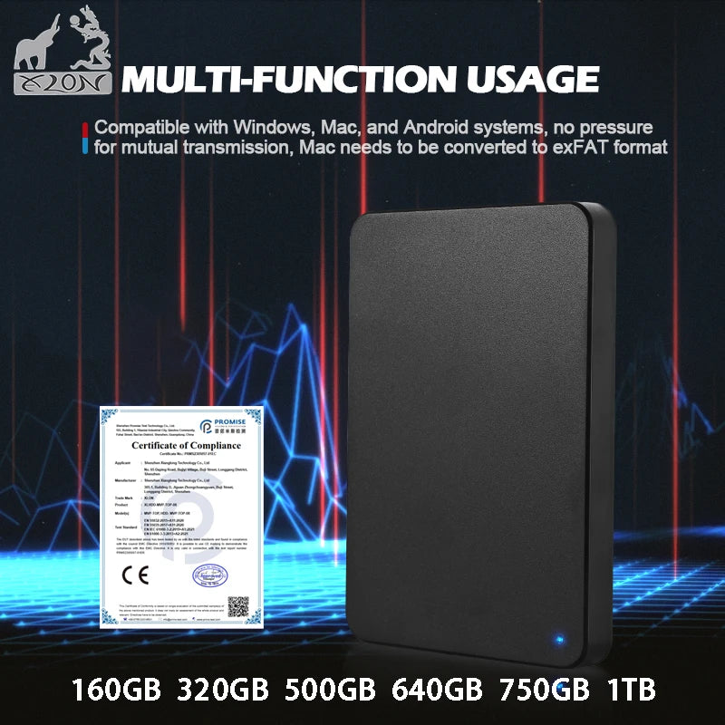 1TB HD External Hard Drive 250GB 320GB 500GB 640GB 720GB Portable Hard