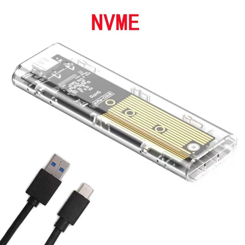 M.2 NVME PCIe /NGFF SATA /Dual Protocol SSD Case Clear USB Type C