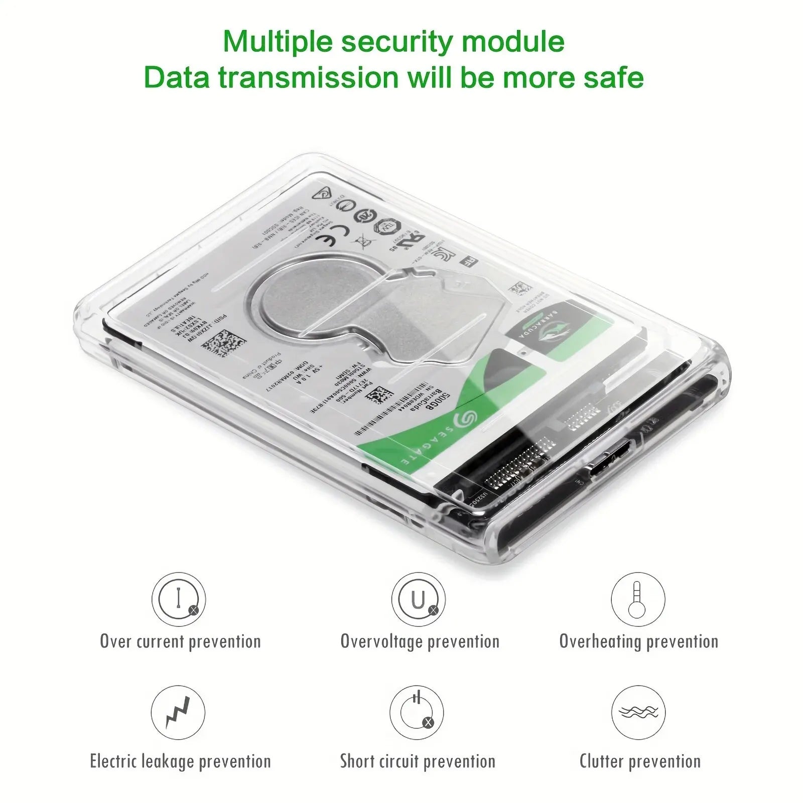 USB3.0 External HDD Case 5Gbps 2.5 Inch Transparent Hard Disk Case