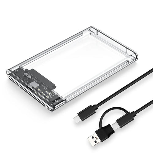 USB 3.0 Transparent HDD Enclosure 2.5" ,Type C Micro Cable External