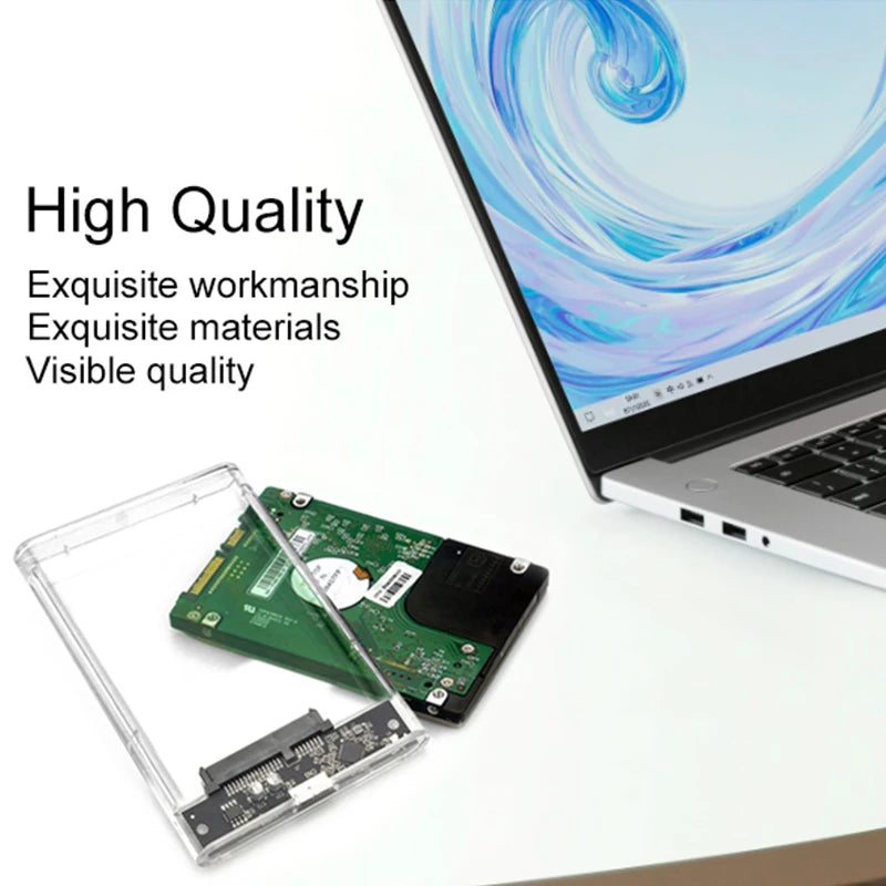USB 3.0 Transparent HDD Enclosure 2.5" ,Type C Micro Cable External