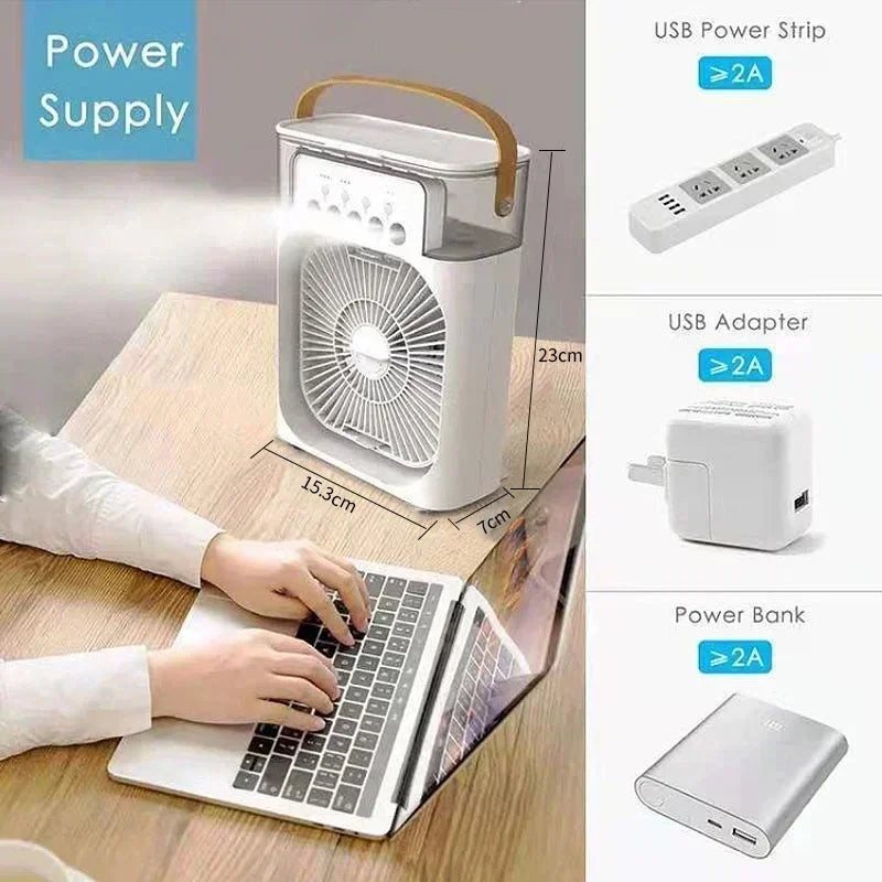 Hot 3 In 1 Fan AIr Conditioner Household Small Air Cooler LED Night
