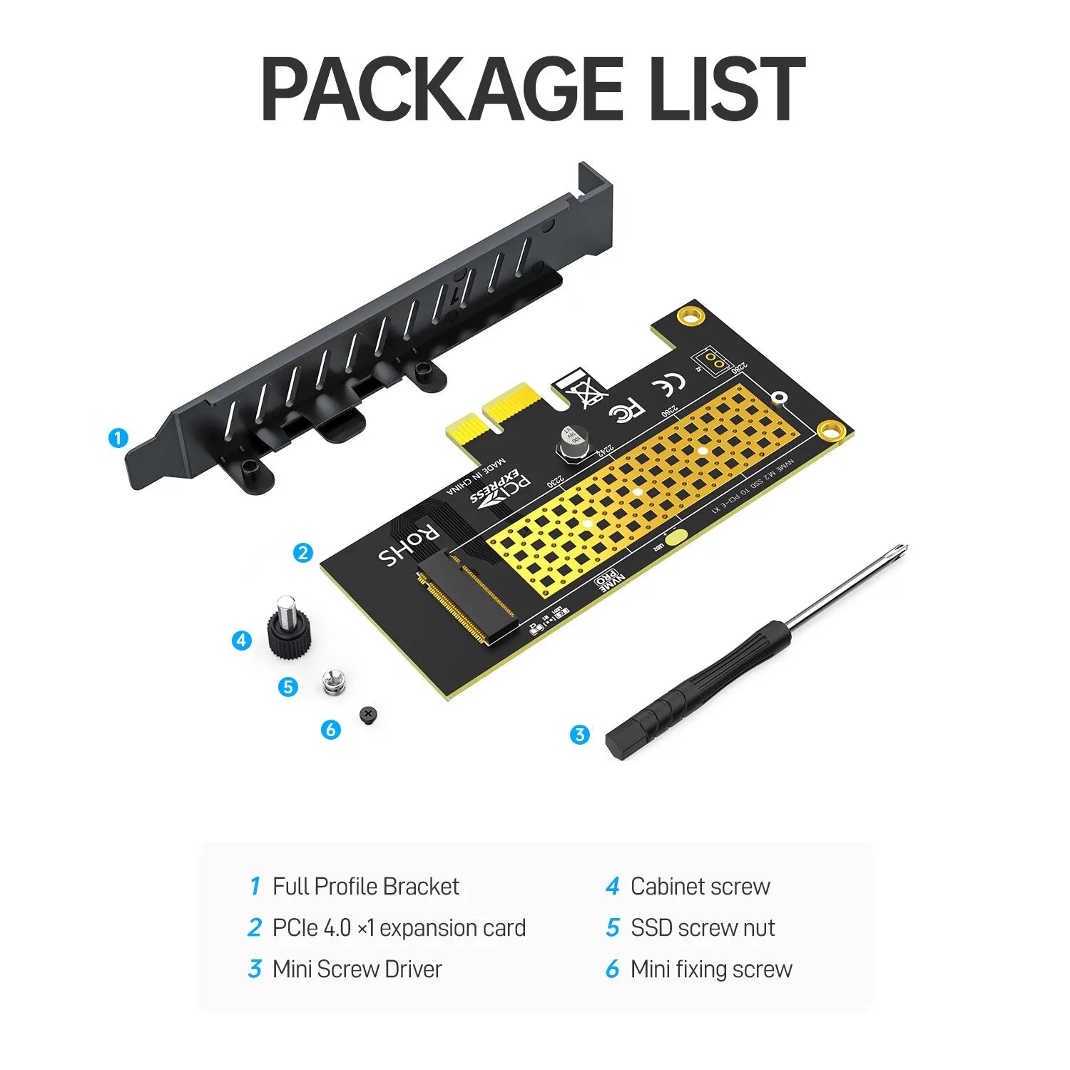 JEYI M.2 NVME SSD to PCIE X1 Adapter Card, 2280 SSD PCIe 3.0 4.0