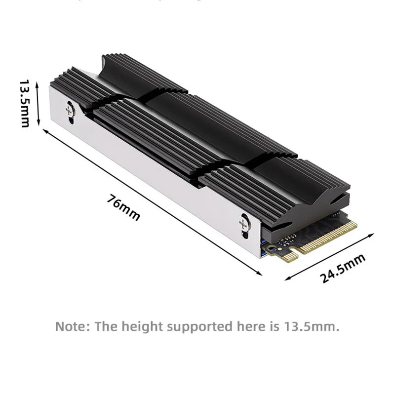 TEUCER Aluminum M.2 NVMe SSD Heat Sink for 2280 – Premium Cooling Solution by DNiCT
