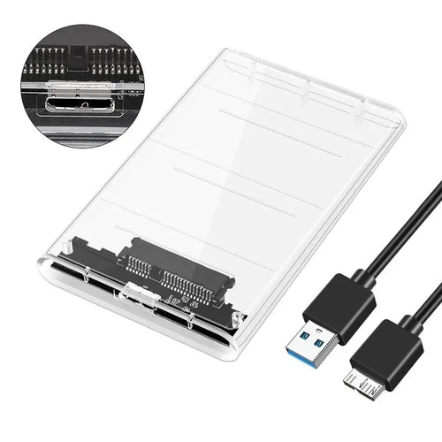 USB3.0 External HDD Case 5Gbps 2.5 Inch Transparent Hard Disk Case
