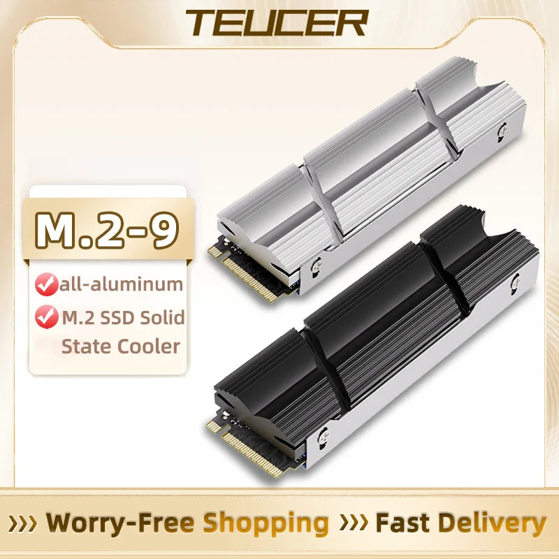 TEUCER Aluminum M.2 NVMe SSD Heat Sink for 2280 – Premium Cooling Solution by DNiCT