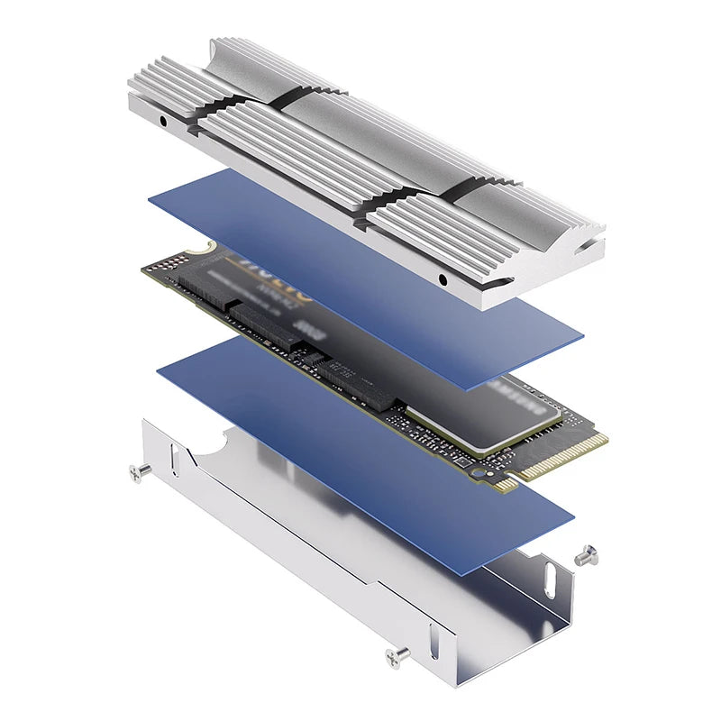 TEUCER Aluminum M.2 NVMe SSD Heat Sink for 2280 – Premium Cooling Solution by DNiCT