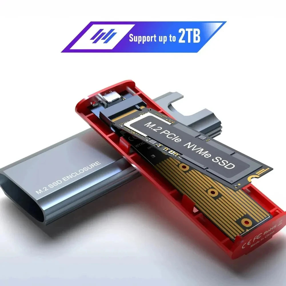 M2 SSD Case M.2 NVMe SATA SSD Enclosure Adapter 10Gbps USB 3.2 Gen2