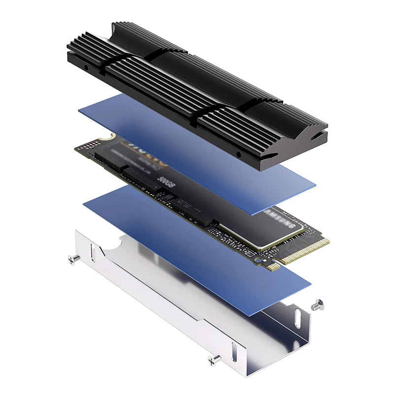TEUCER Aluminum M.2 NVMe SSD Heat Sink for 2280 – Premium Cooling Solution by DNiCT