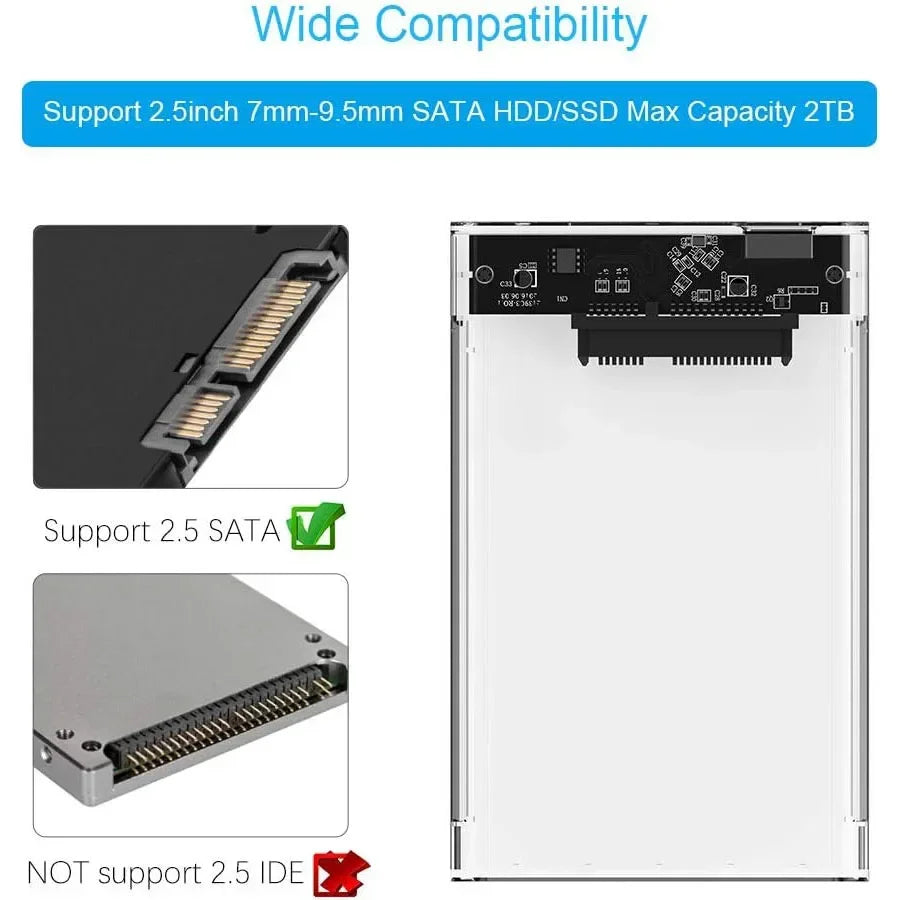DNiCT USB 3.0 External Hard Drive Enclosure – 2.5" SATA to USB 3.0 Adapter with UASP Support