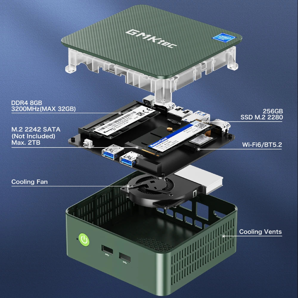 GMKtec G3 Mini PC Intel Alder Lake N100 Windows 11 Pro Mini PC 8/16GB