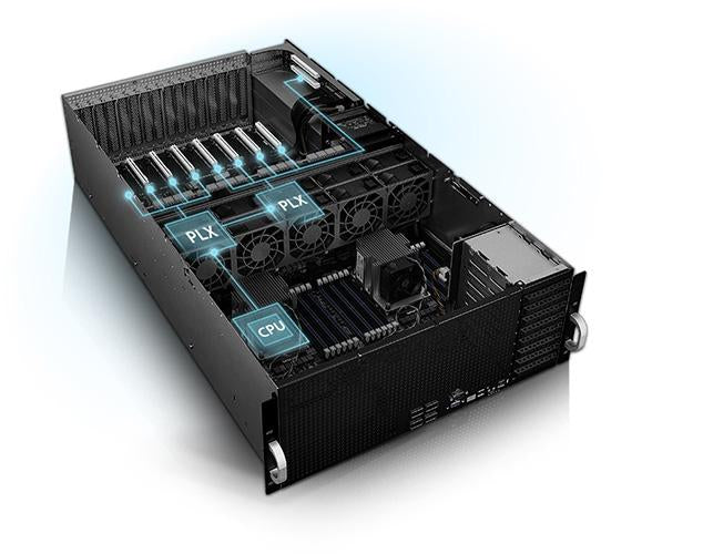 ASUS 4RU Barebones Server, ESC8000 G4, 8 x GPU Compatible, Dual Xeon
