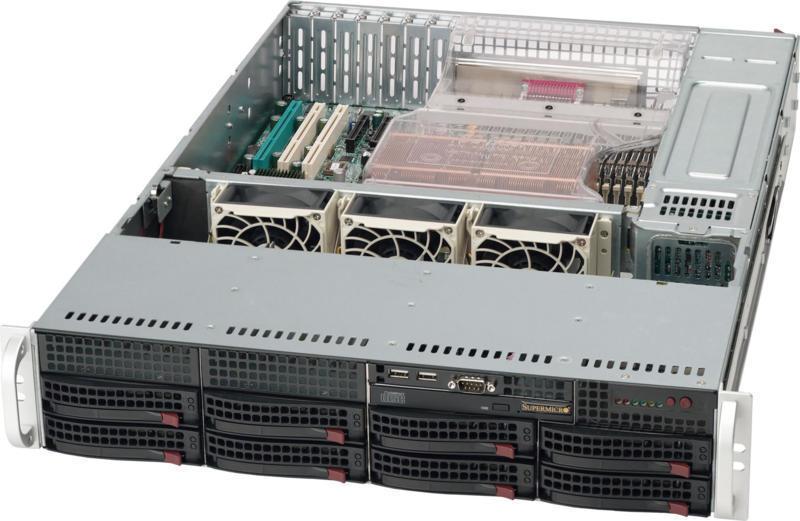 SUPERMICRO 2RU Server Chassis, Rackmount, 8 x 3.5' Hotswap HDD Bays,