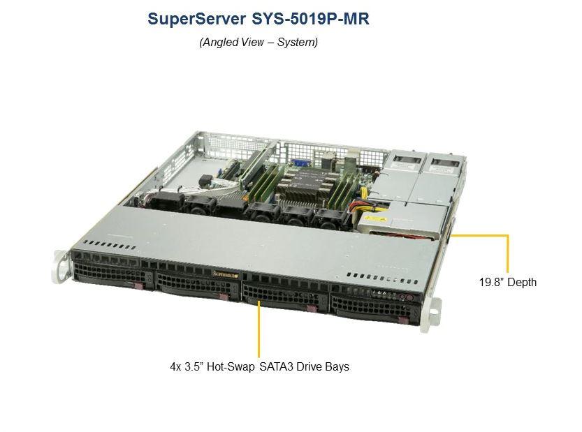SUPERMICRO 1RU SuperServer 5019P-MR Barebone Server, Single Scaleable