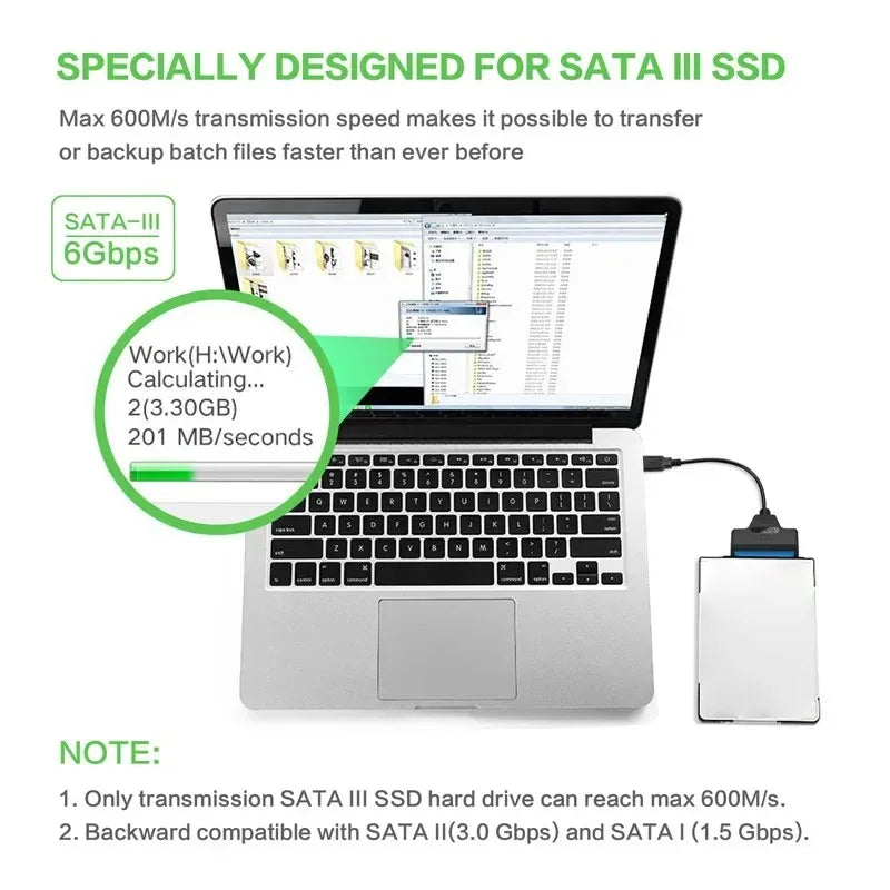 Coolcirc USB 3.0 To Sata Cable For 2.5 Inch External HDD SSD Hard