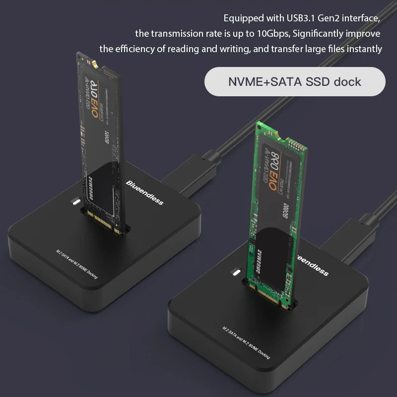 Blueendless External SSD Hard Disk NVME Enclosure 10G Online Reading