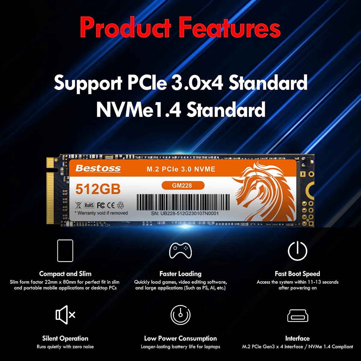 Bestoss NVMe M.2 SSD – High-Speed 1TB & 256GB Options for Notebooks and DIY Gaming PCs by DNiCT