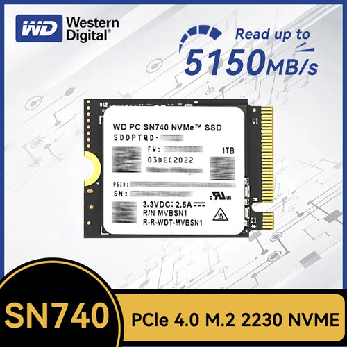 Western Digital WD SN740 2TB 1TB SSD M.2 2230 Gen4 PCIe 4.0 X4 NVMe