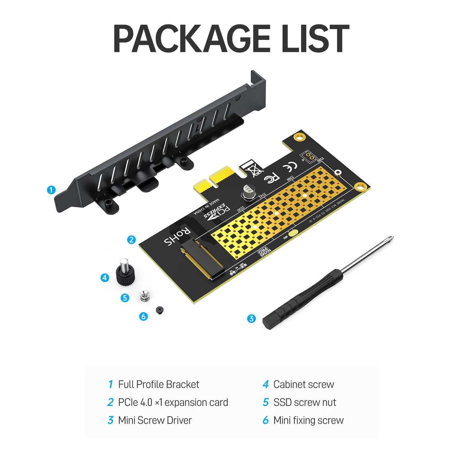 JEYI M.2 NVME SSD to PCIe 4.0 x1 Adapter Card, 2280 SSD PCIE X1