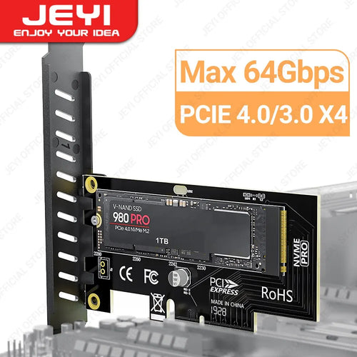 JEYI M.2 NVME SSD to PCIE X1 Adapter Card, 2280 SSD PCIe 3.0 4.0