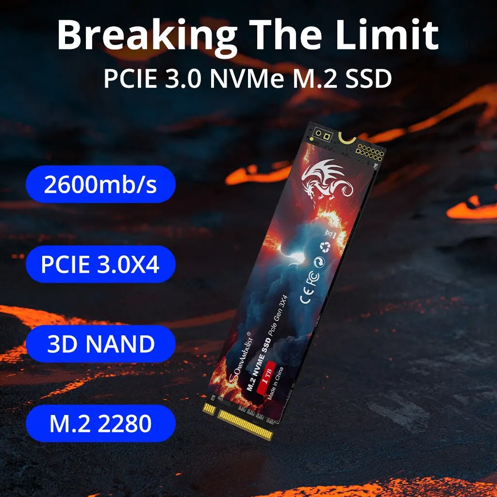 SomnAmbulist SSD M2 NVME 128GB 256GB 512GB 1TB SSD M.2 2280 PCIe 3.0