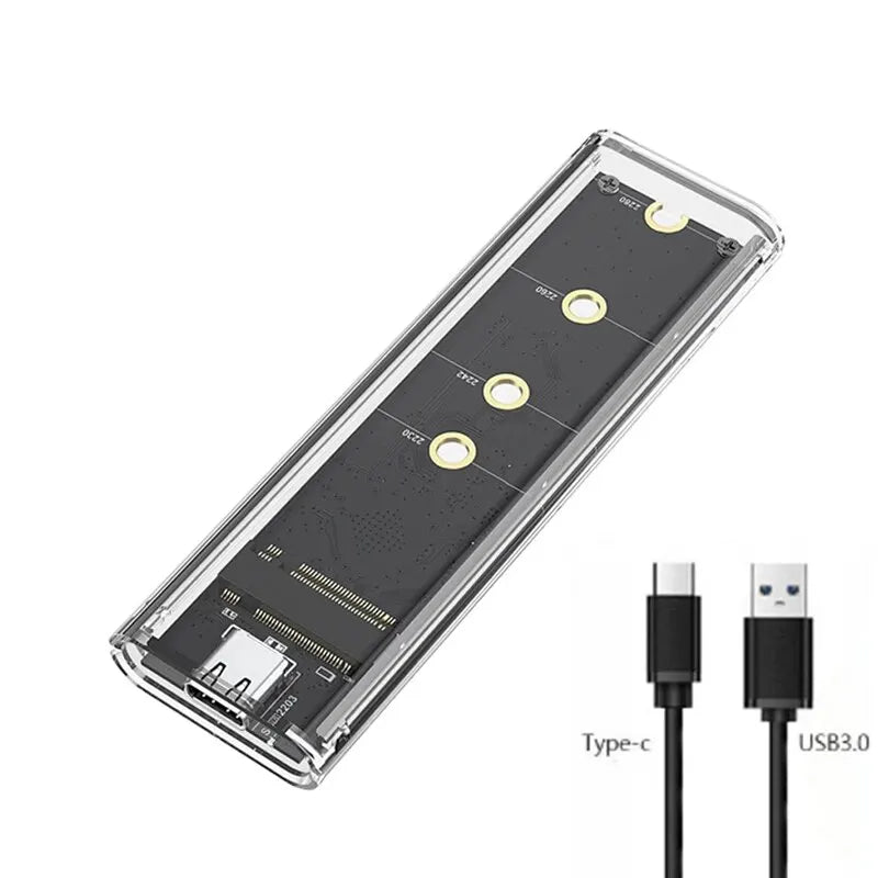 M.2 NVME PCIe /NGFF SATA /Dual Protocol SSD Case Clear USB Type C