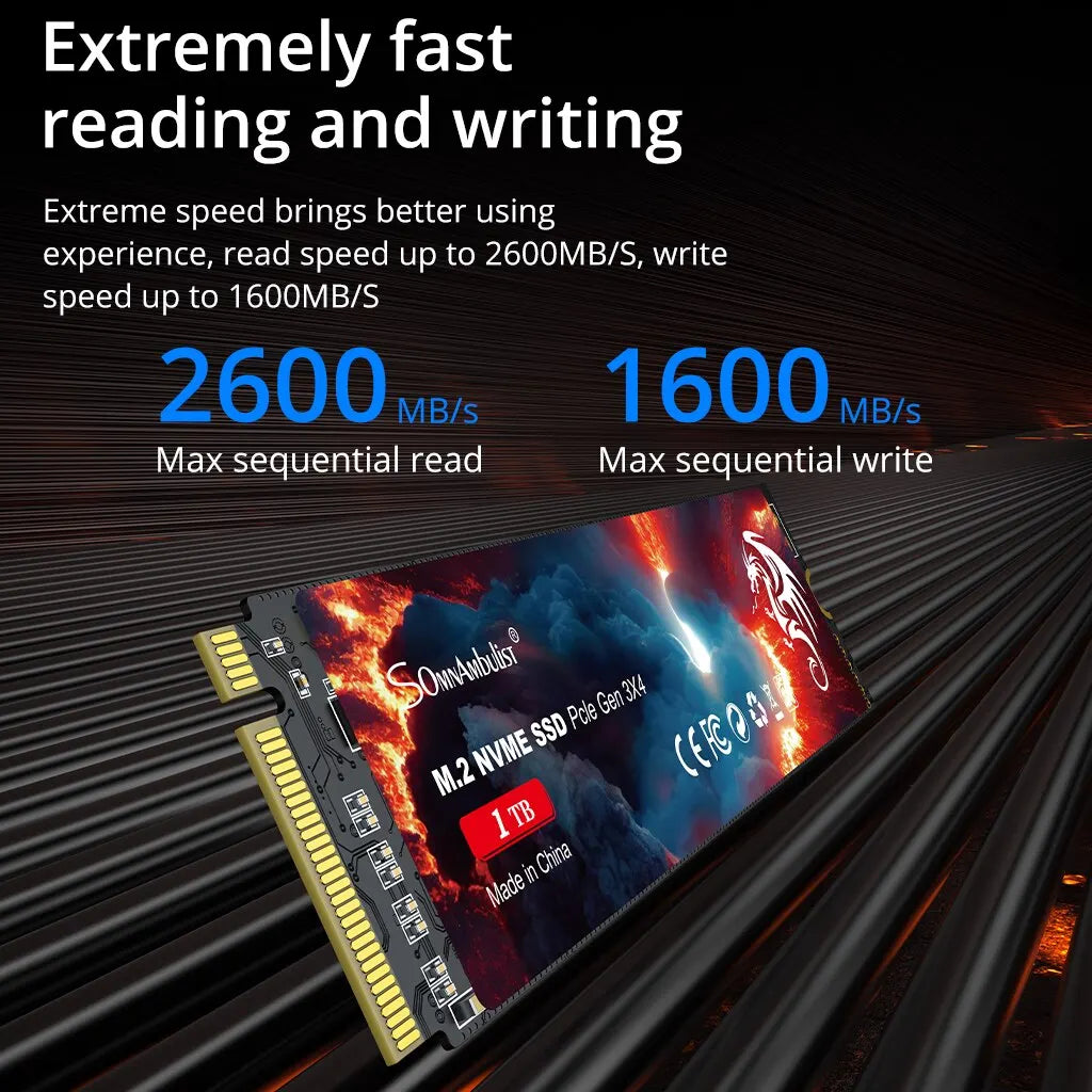 SomnAmbulist SSD M2 NVME 128GB 256GB 512GB 1TB SSD M.2 2280 PCIe 3.0