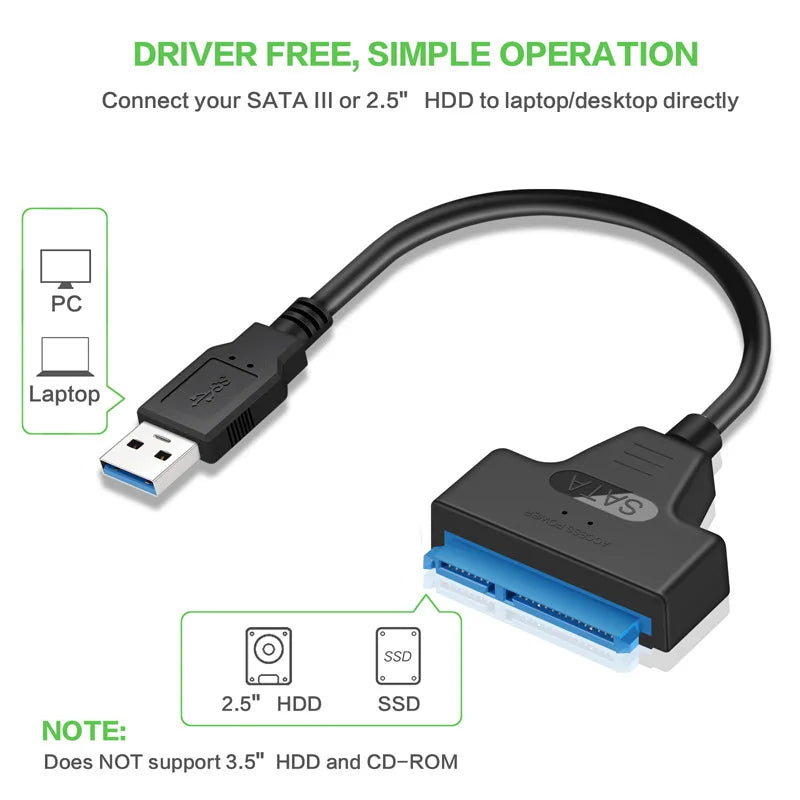 External Type C To 2.5 Inch HDD SATA Interface Connect Cable USB 3.1