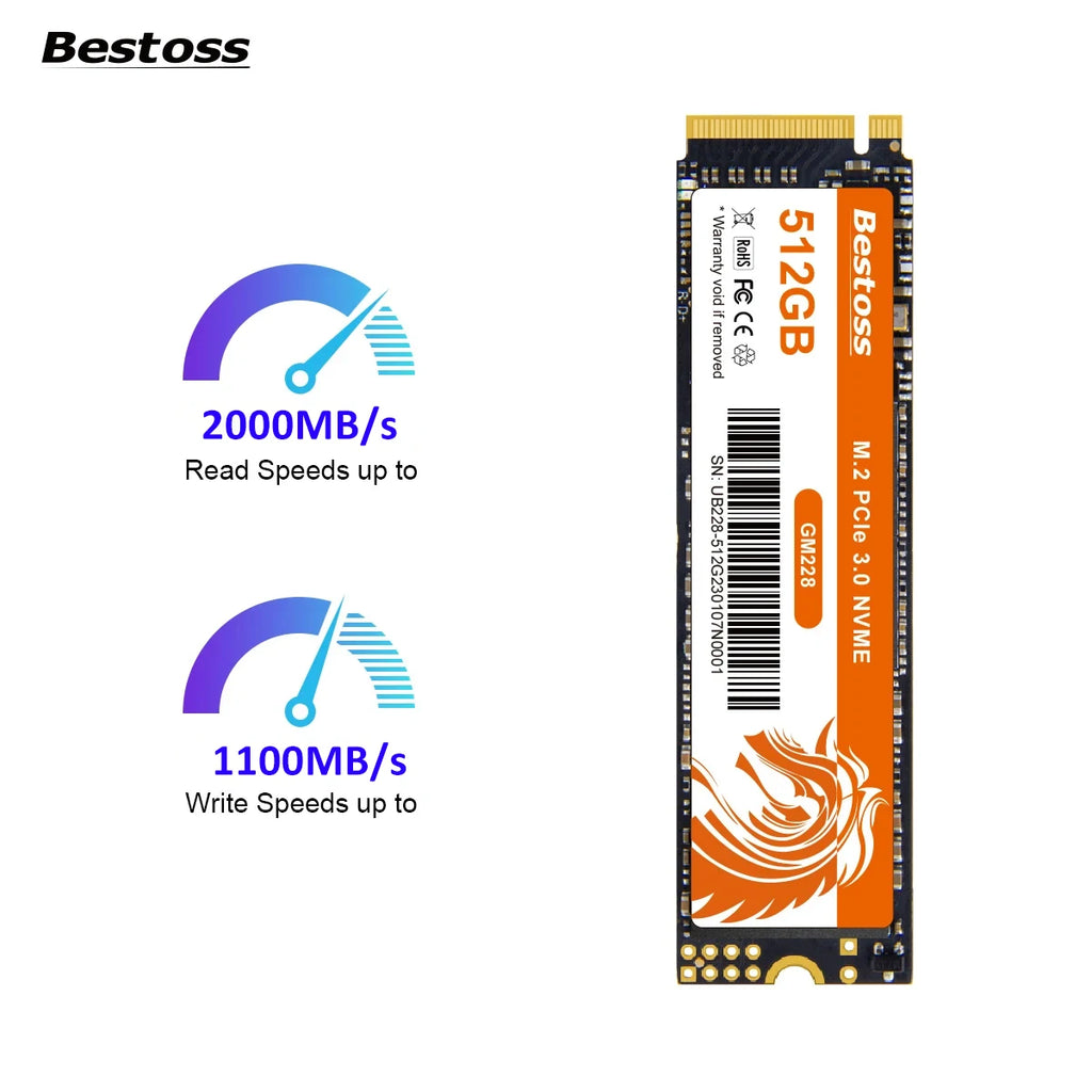 Bestoss NVMe M.2 SSD – High-Speed 1TB & 256GB Options for Notebooks and DIY Gaming PCs by DNiCT