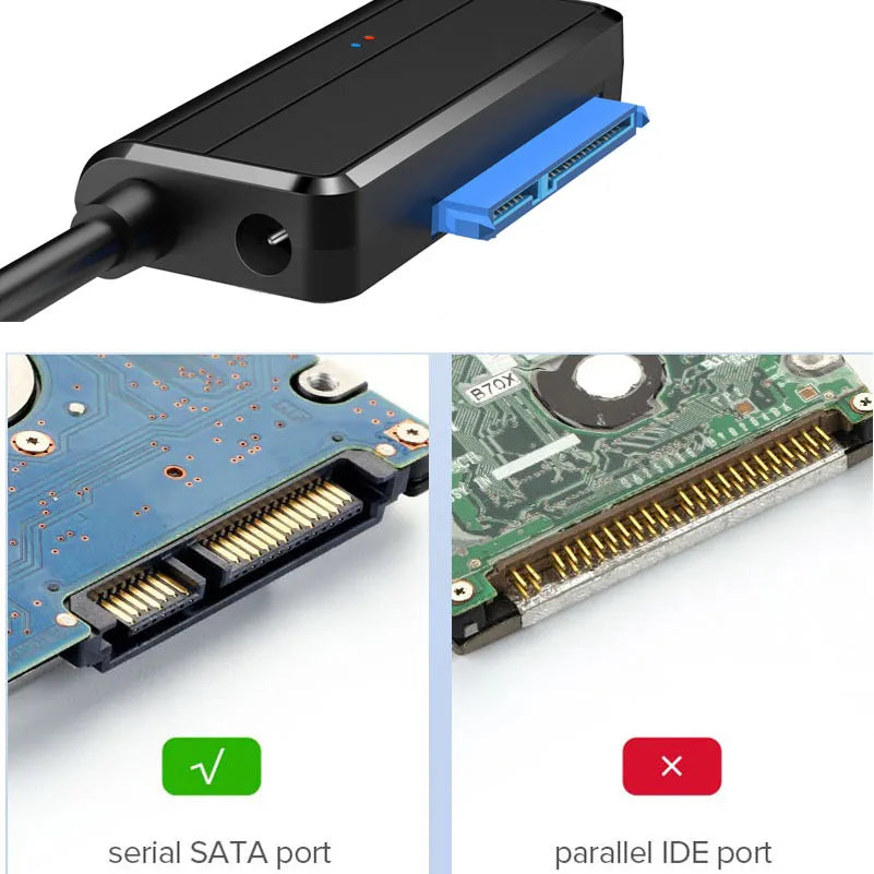 USB 3.0 to SATA Adapter SATA Cable for 3.5/2.5 Inch SSD HDD SATA III