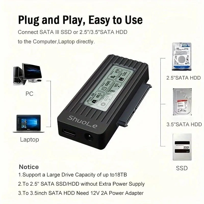 USB to SATA Adapter Converter Cable USB 3.2 3.0 to SATA Converter for