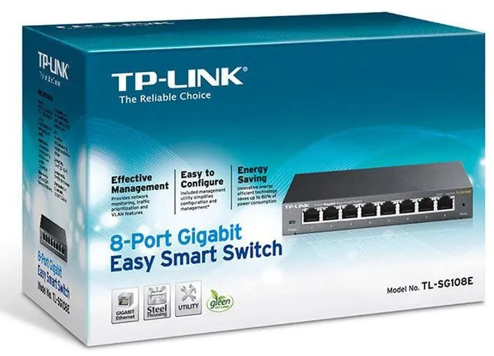 TP-Link TL-SG108E 8-Port Gigabit Easy Smart Switch Provides network