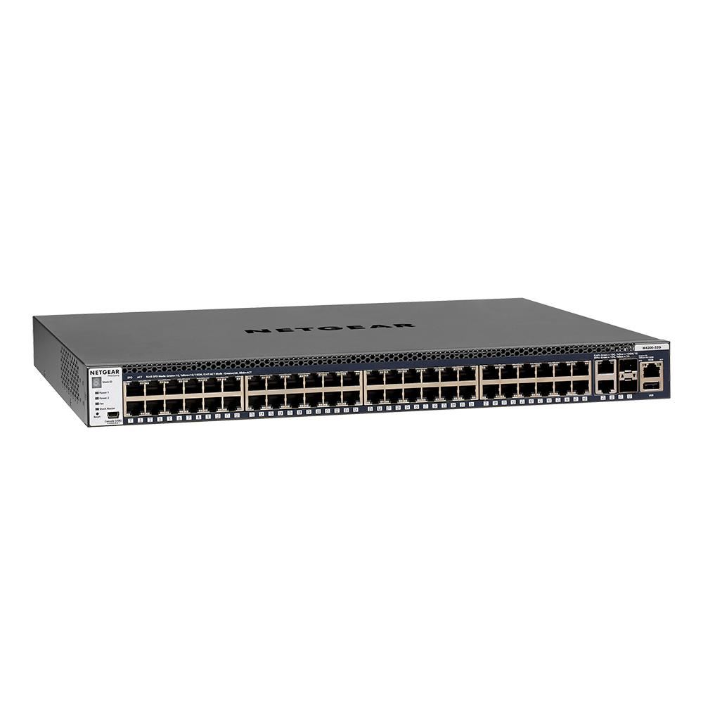 NETGEAR M4300-52G-PoE+ 550W PSU Zarządzany L2/L3/L4 Gigabit Ethernet (10/100/1000) Obsługa PoE 1U Czarny (GSM4352PA-100NES)