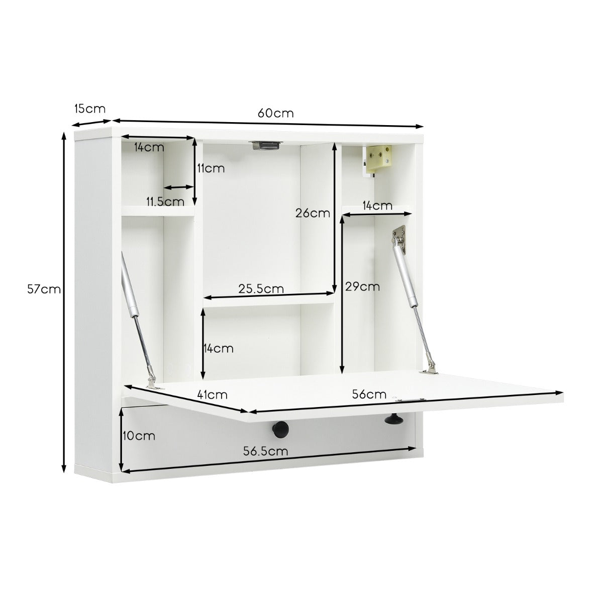 NNECW Floating Computer Desk with Storage Drawer & Shelves