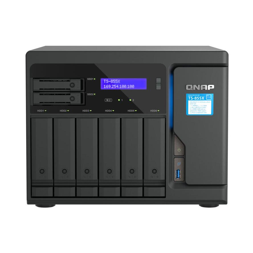 Server de fisiere, NAS, QNAP, TS-855X-8G, Negru (TS-855X-8G)