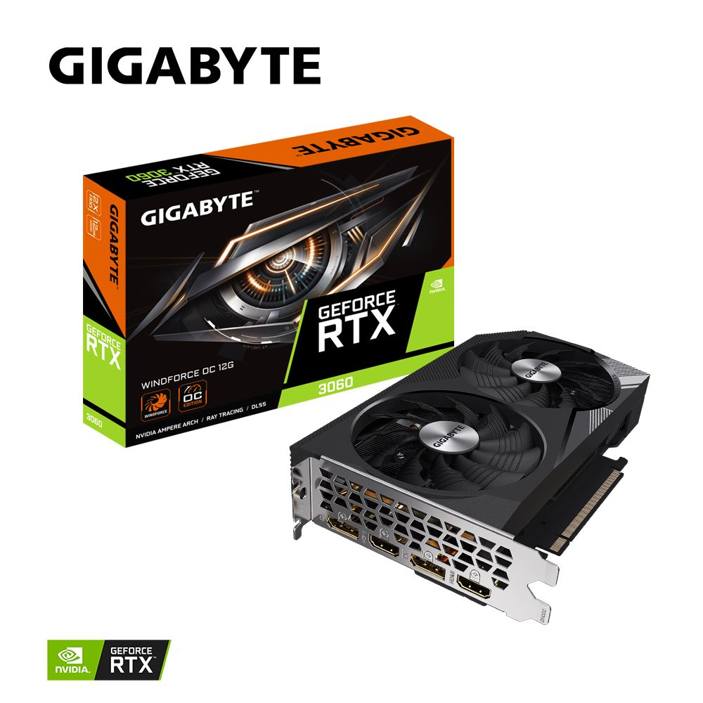 Gigabyte RTX 3060 Windforce OC 12G NVIDIA GeForce RTX 3060 12 GB GDDR6 (GV-N3060WF2OC-12GD)