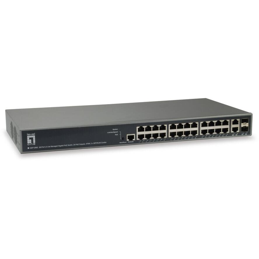LevelOne GEP-2682 síťový přepínač Řízený L3 Gigabit Ethernet (10/100/1000) Podpora napájení po Ethernetu (PoE) (GEP-2682)