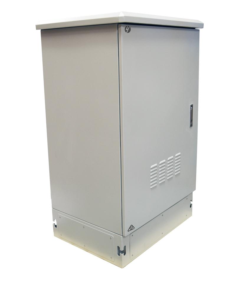 27RU 800mm W x 600mm D Grey Outdoor Freestanding Ventilated Server Rack Cabinet